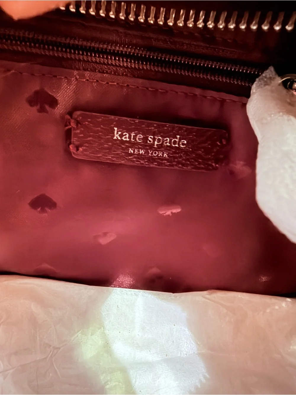 kate spade Burgundy Leather Tote with Matching Wallet Set